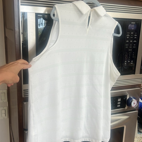 NIKE WMNS DRIFIT POLO GOLF SHIRT BLEND ACE SLEEVELESS COLLARED JAQUARD,WHITE XXL - Picture 7 of 13